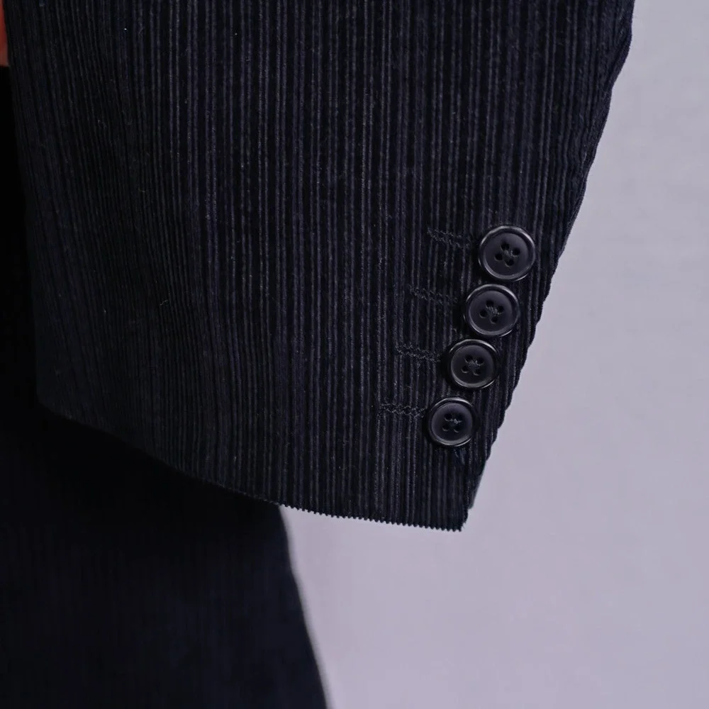 JF‎ Ferrar Corduroy Suede Black Cotton 2 Button Blazer 44L
